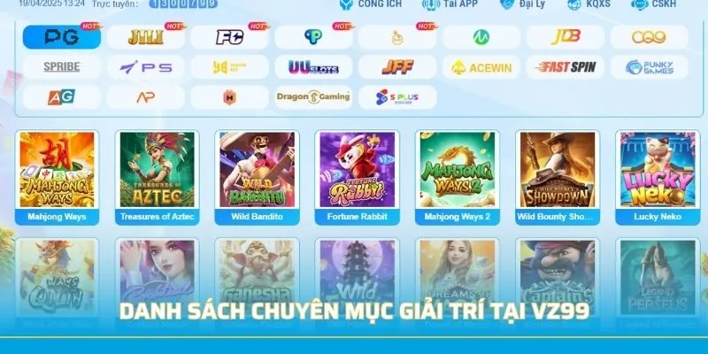 Danh sách chuyên mục giải trí tại VZ99